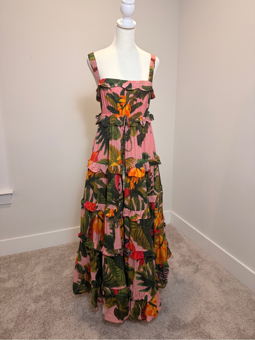 FARM Rio Pink Cocoa Forest Tiered Maxi Dress - Picture 7 of 8